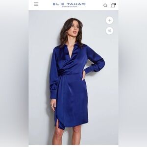 Elie Tahari satin wrap dress